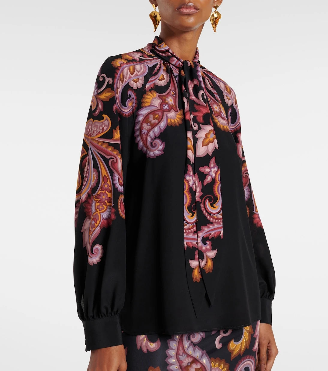 Etro - Paisley tie-neck silk blouse