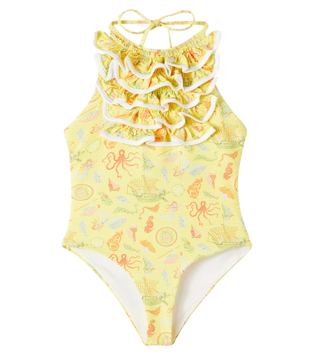 Marysia Bumby - Bumby Aman printed ruffled swimsuit