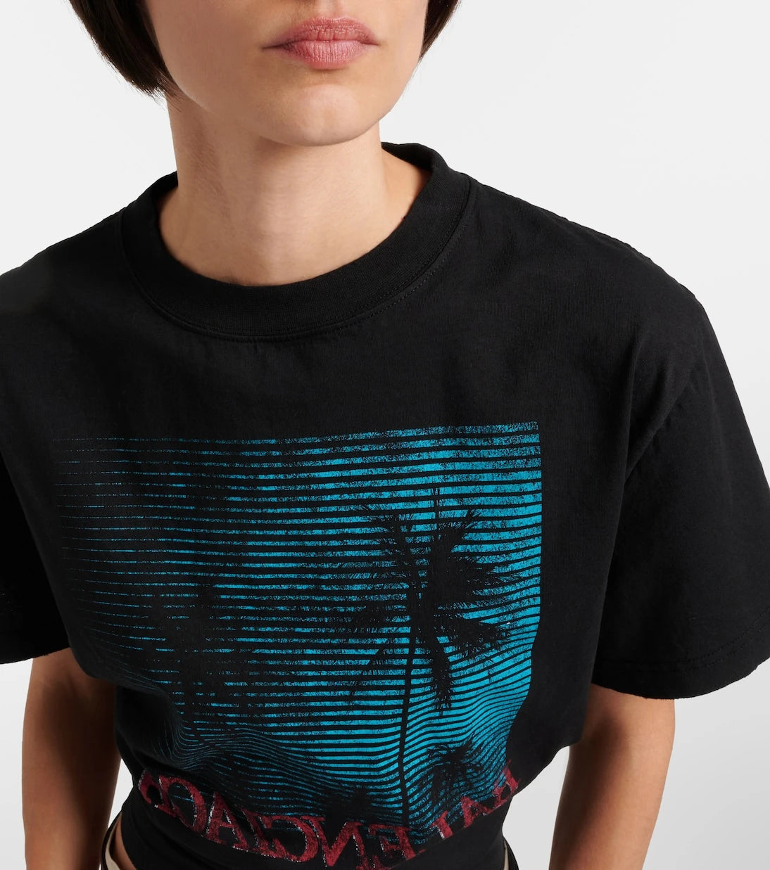 Balenciaga - Logo cropped cotton jersey T-shirt