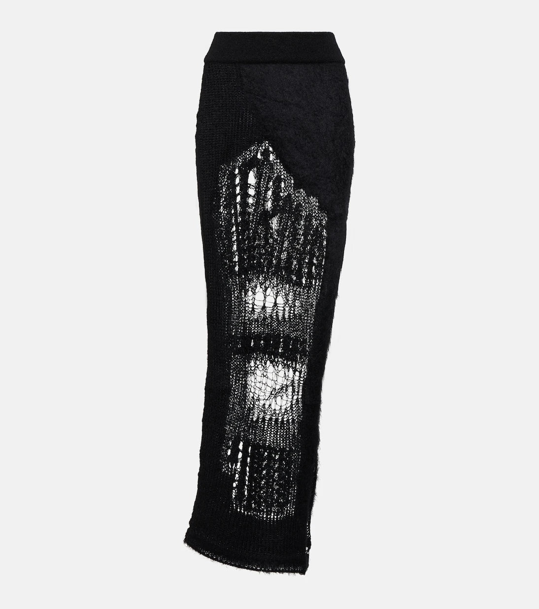 Rick Owens - Distressed mohair-blend maxi skirt