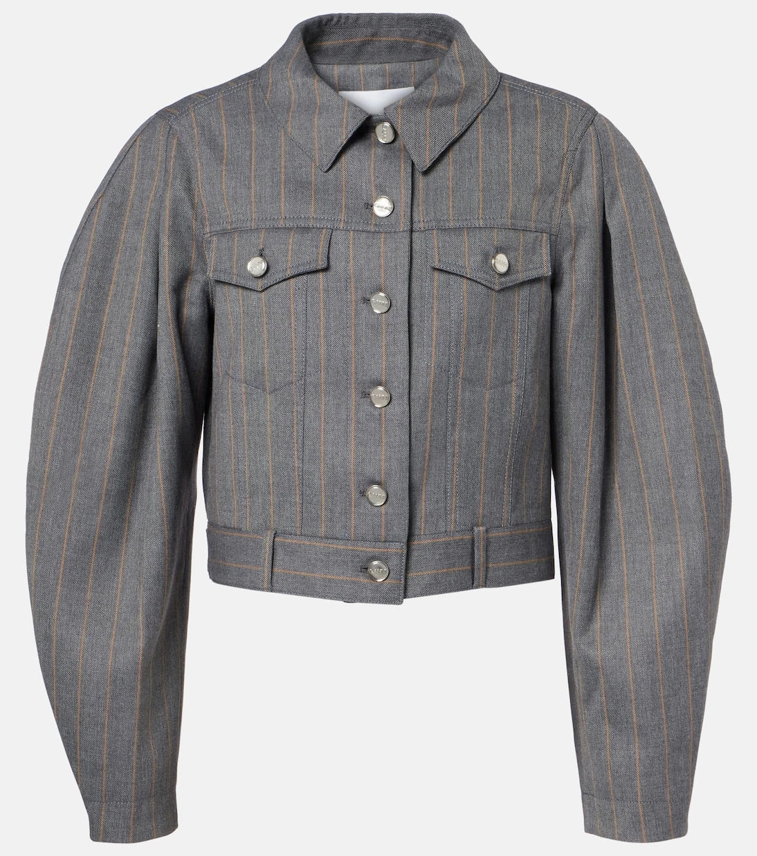 Ganni - Pinstripe cropped jacket