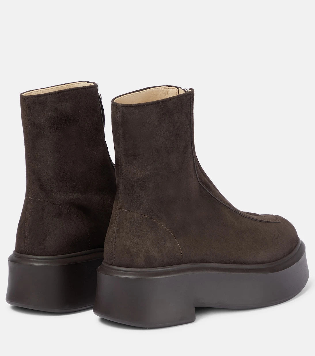 The Row - Zipped Boot 1 suede ankle boots