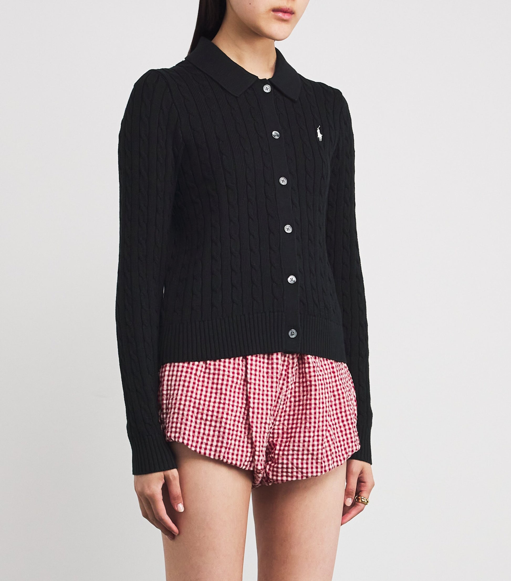 Cotton Polo Pony Cable-Knit Cardigan