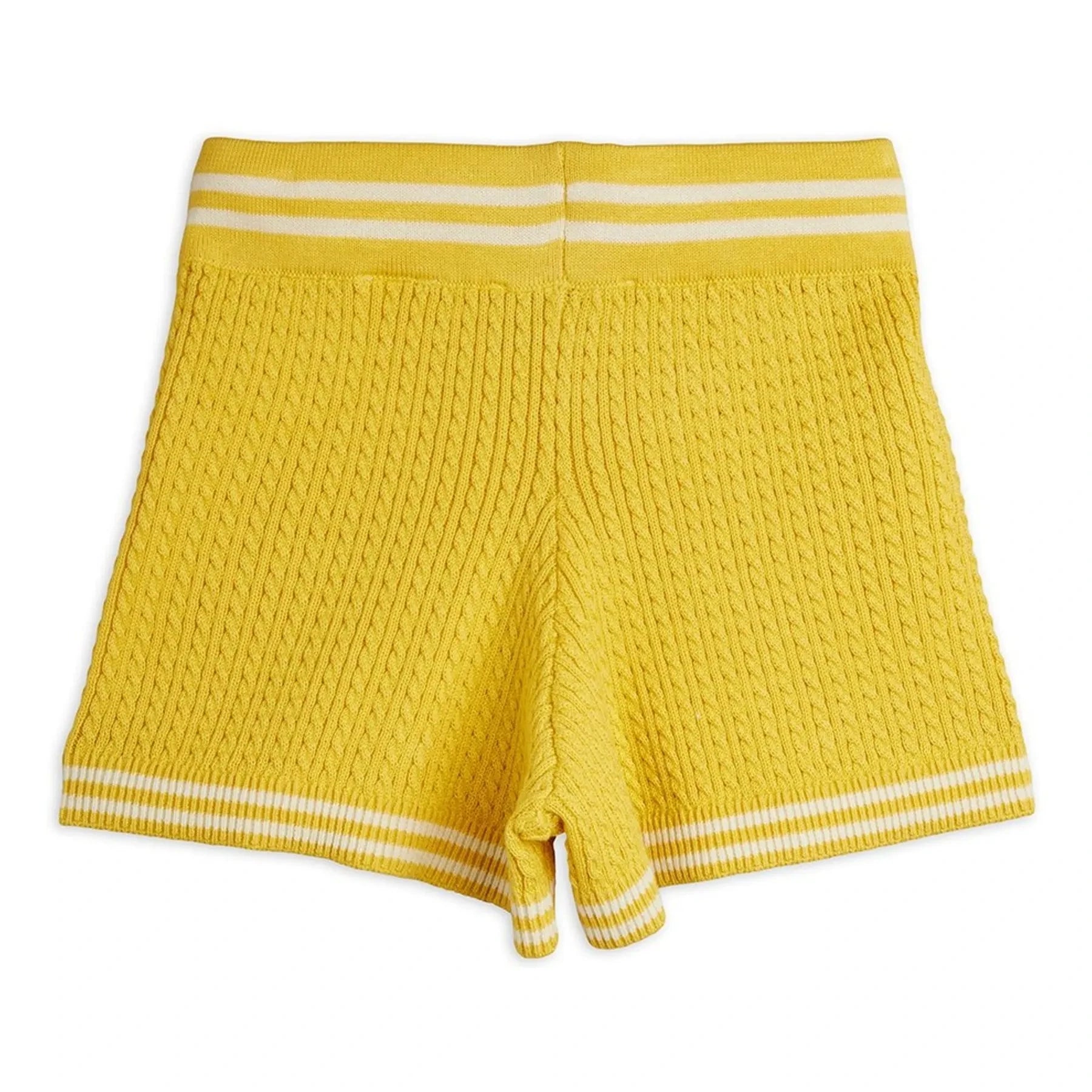 Mini Rodini - Organic cotton knit shorts | Yellow