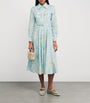 Emilia Wickstead Blue Cotton Floral Emmalyna Midi Dress