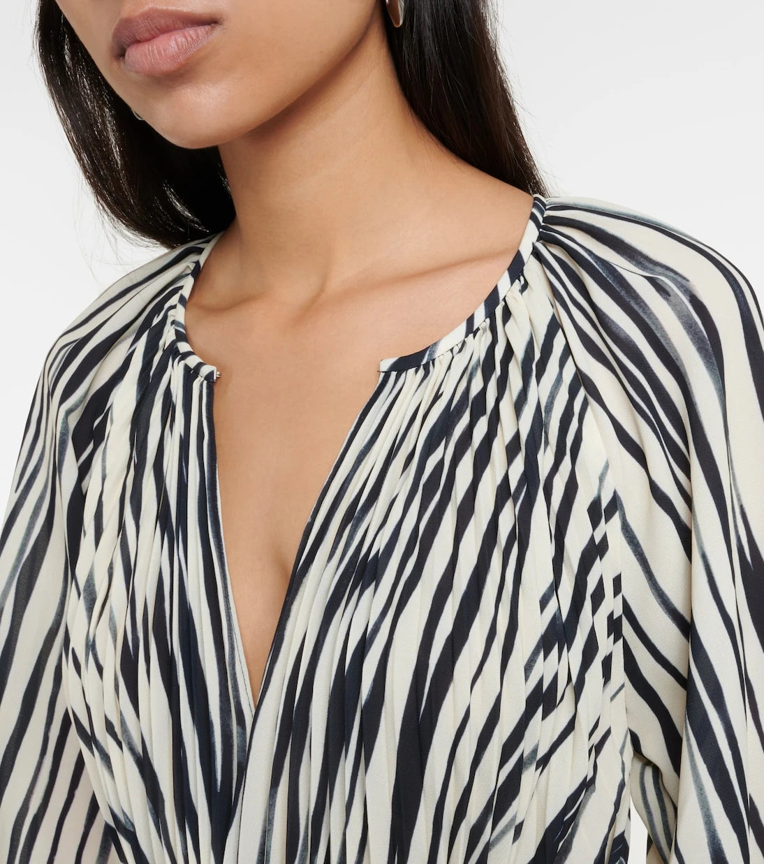 Proenza Schouler - Carol striped chiffon midi dress