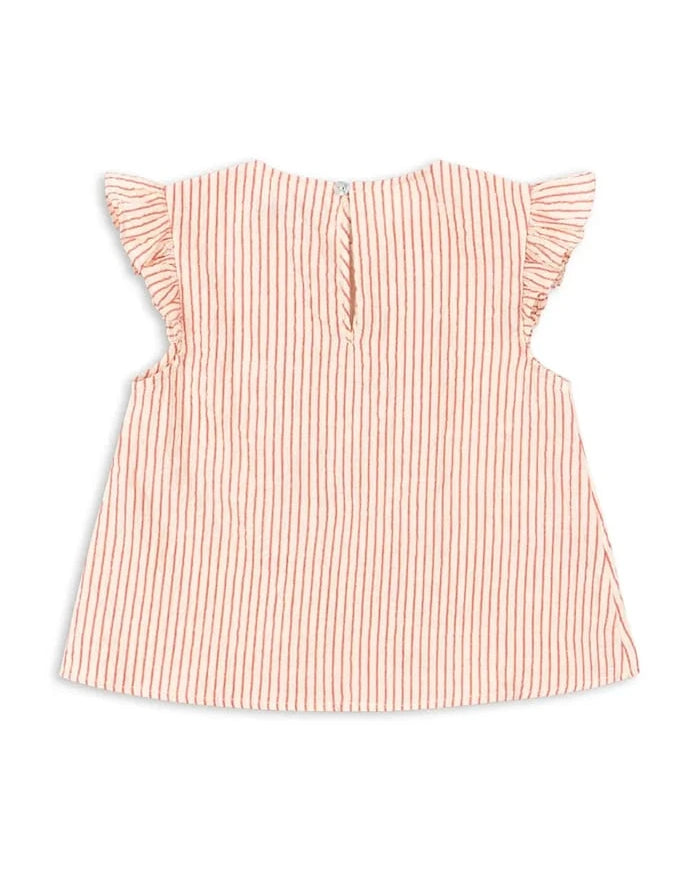 Konges Sløjd kız çocuk pamuklu fırfırlı bluz ELLIE FRILL TOP GOTS