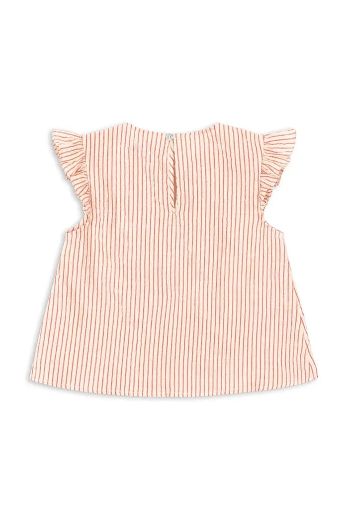 Konges Sløjd kız çocuk pamuklu fırfırlı bluz ELLIE FRILL TOP GOTS