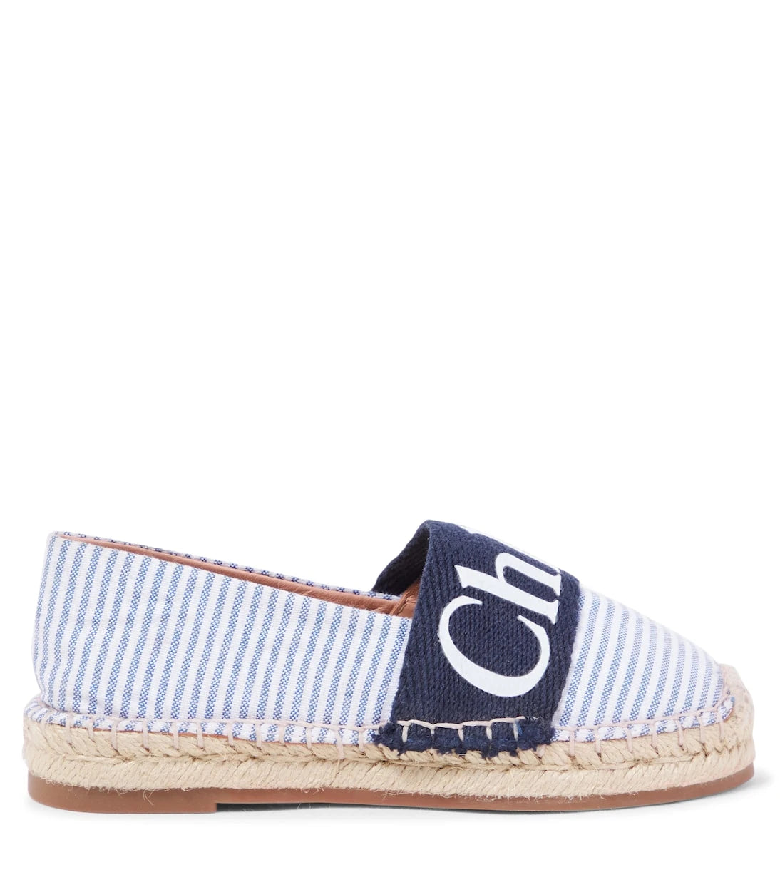 Chloé Kids - صنادل مخططة بشعار الماركة