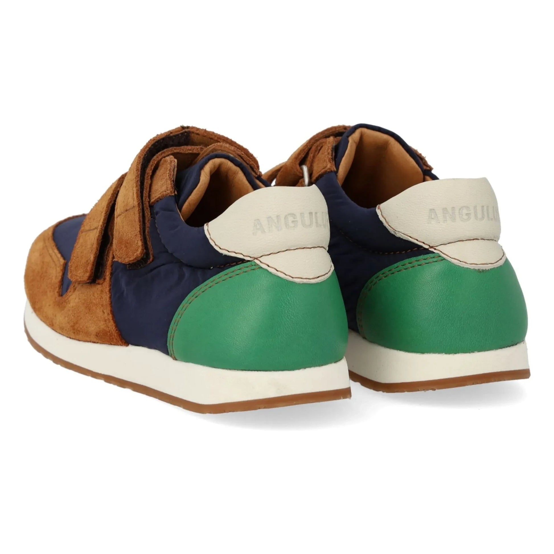 Angulus - Double Scratch Color Block Suede Sneakers | Camel