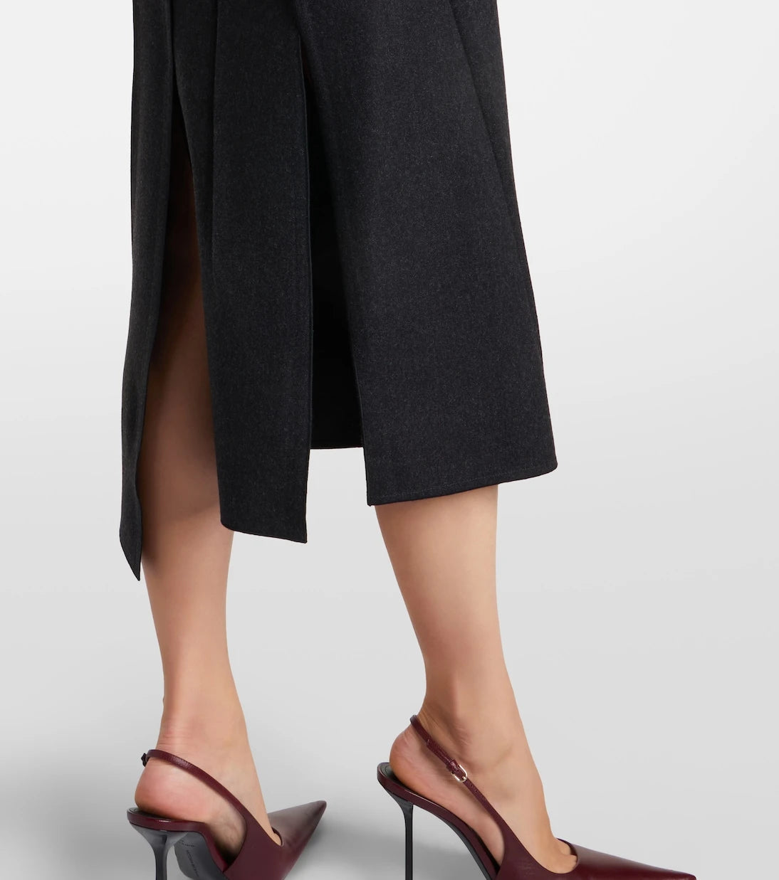 Victoria Beckham - Draped virgin wool midi skirt
