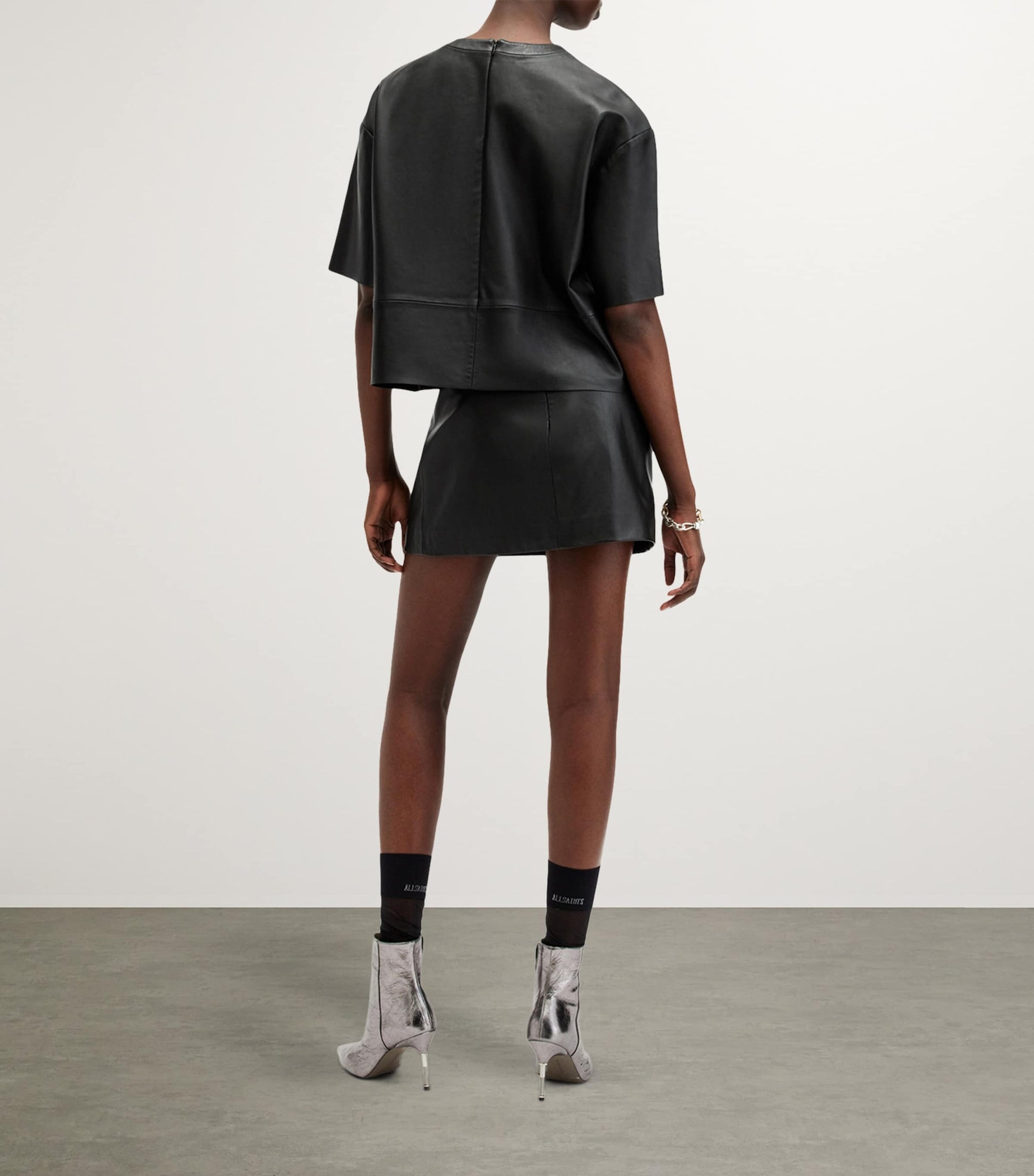 Black Leather Renai Mini Skirt