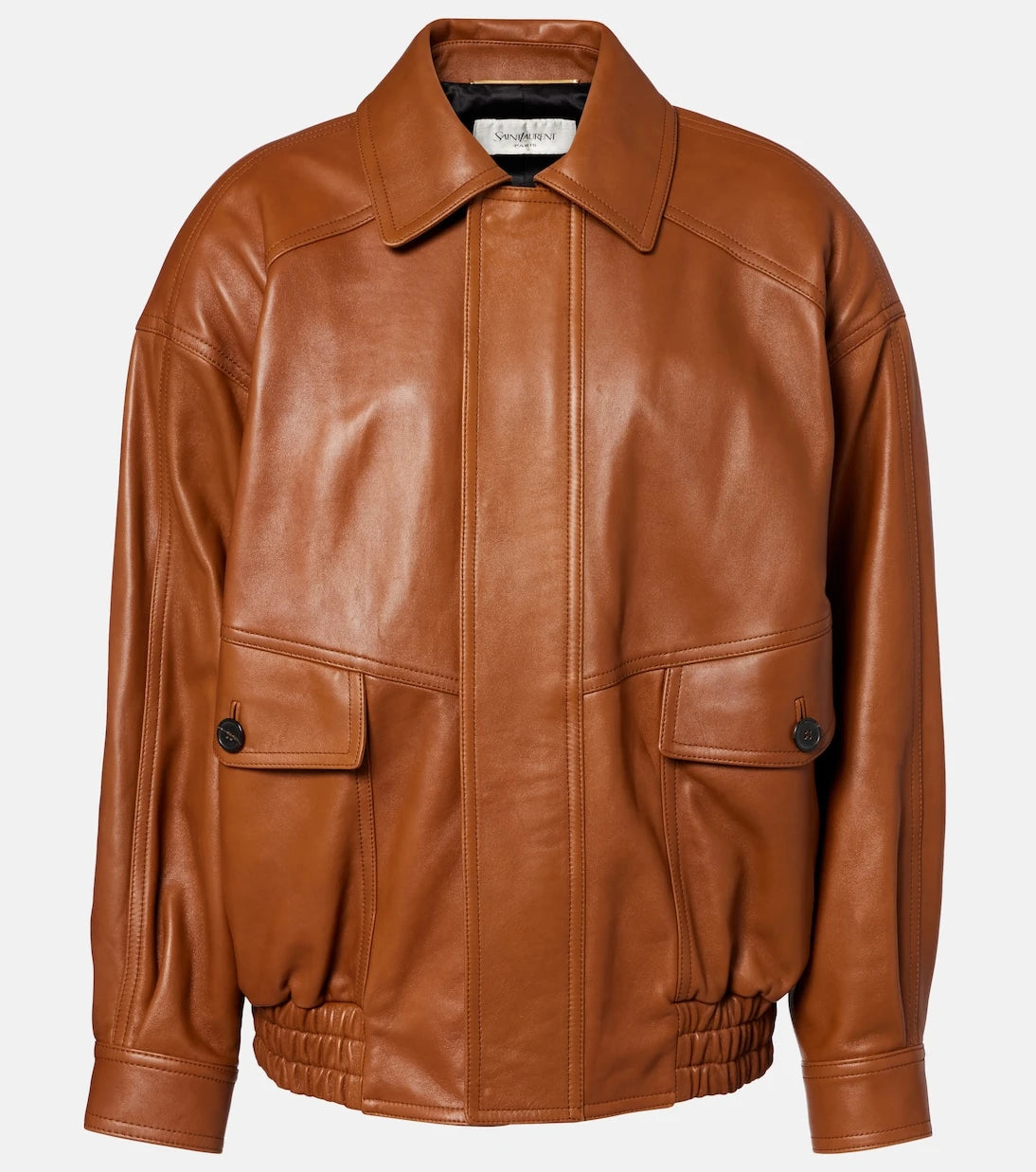 Saint Laurent - Oversized leather bomber jacket