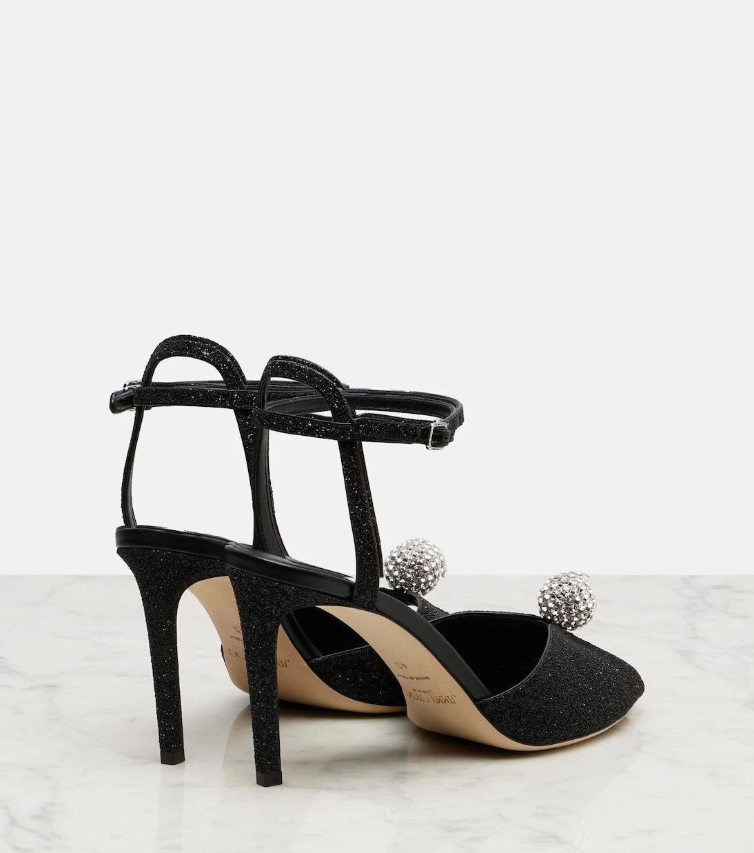 Jimmy Choo - Sacora 85 glitter peep-toe sandals