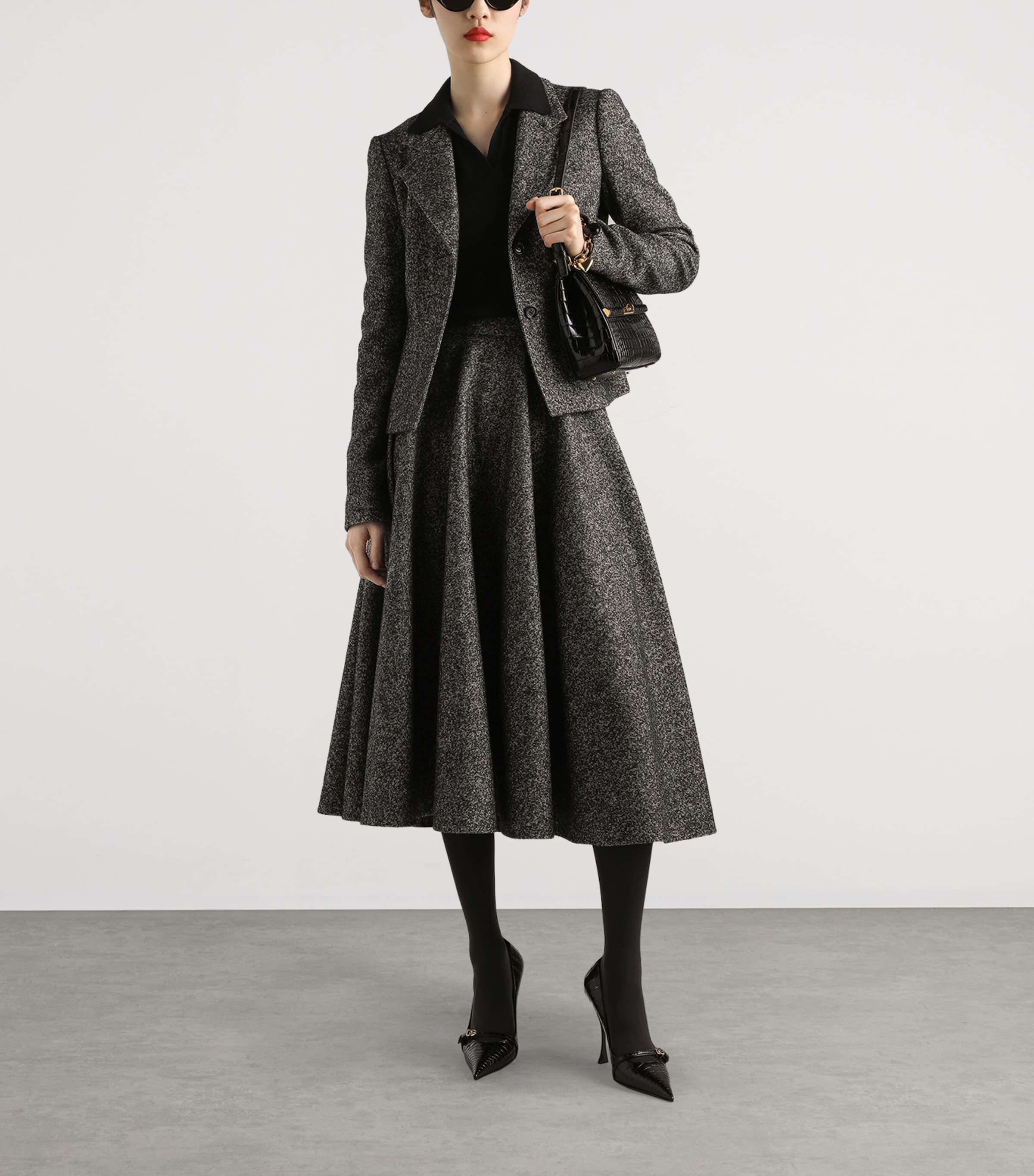 Dolce & Gabbana Multi Wool-Blend Midi Skirt