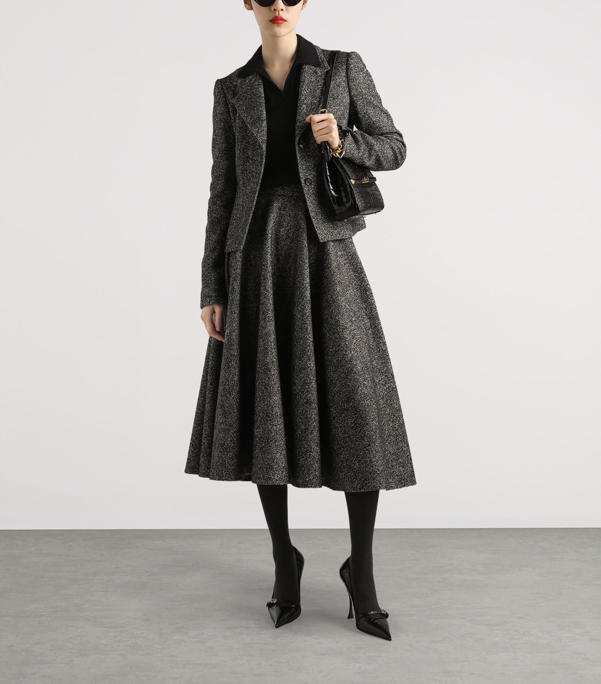 Dolce & Gabbana Multi Wool-Blend Midi Skirt