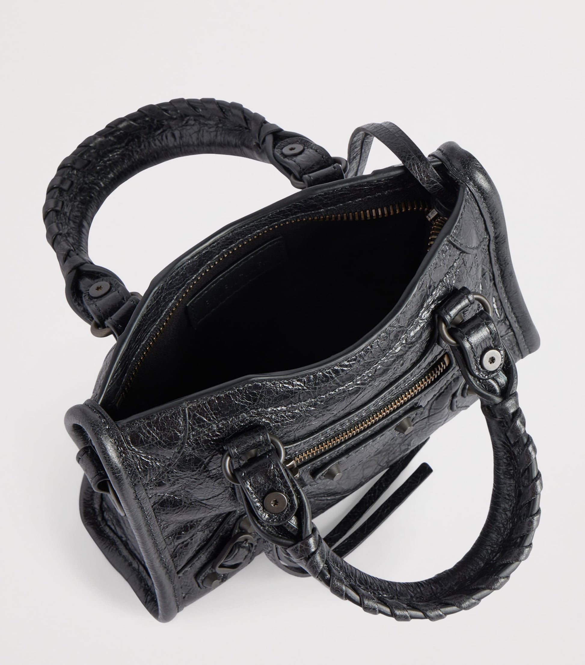 Balenciaga Black Nano Leather Le City Top-Handle Bag