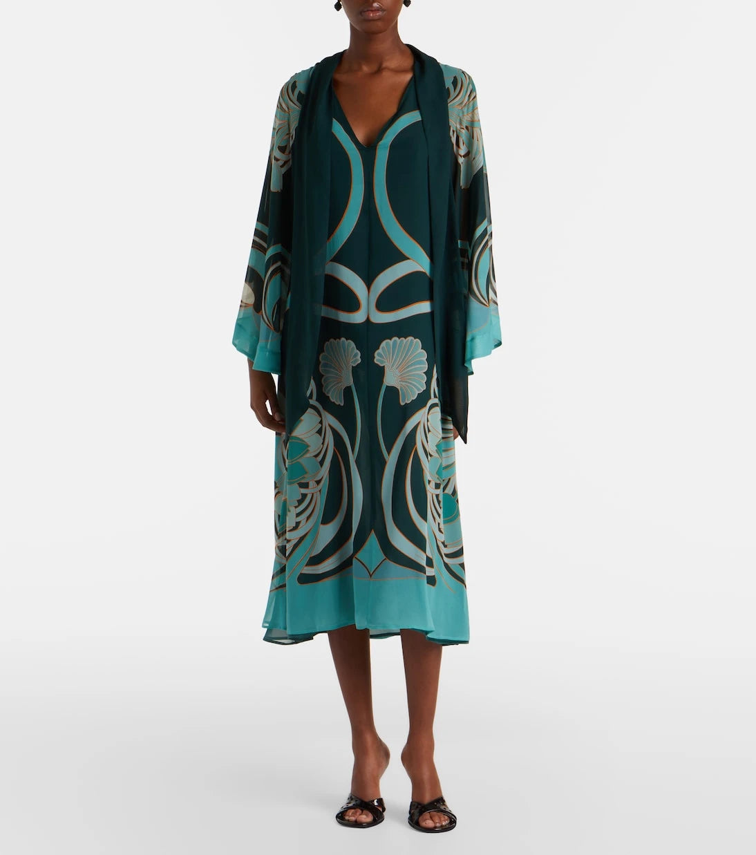 La DoubleJ - Magnifico printed silk twill midi dress