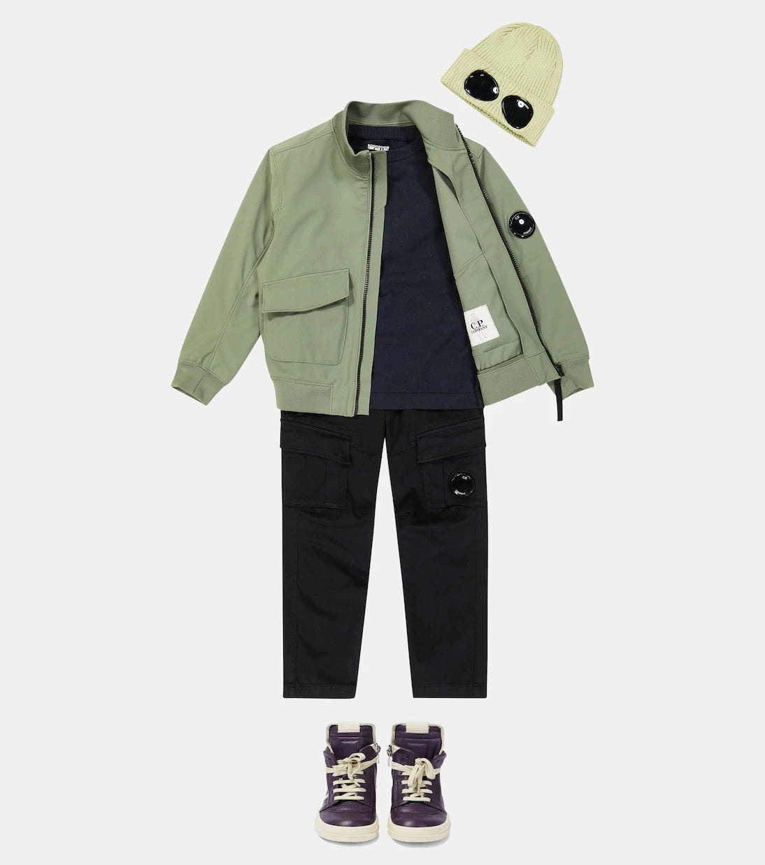 C.P. Company Kids - Cotton sateen cargo pants