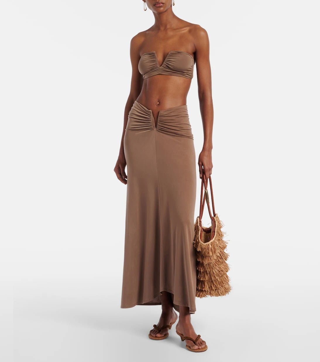 Jade Swim - Skyla ruched jersey maxi skirt