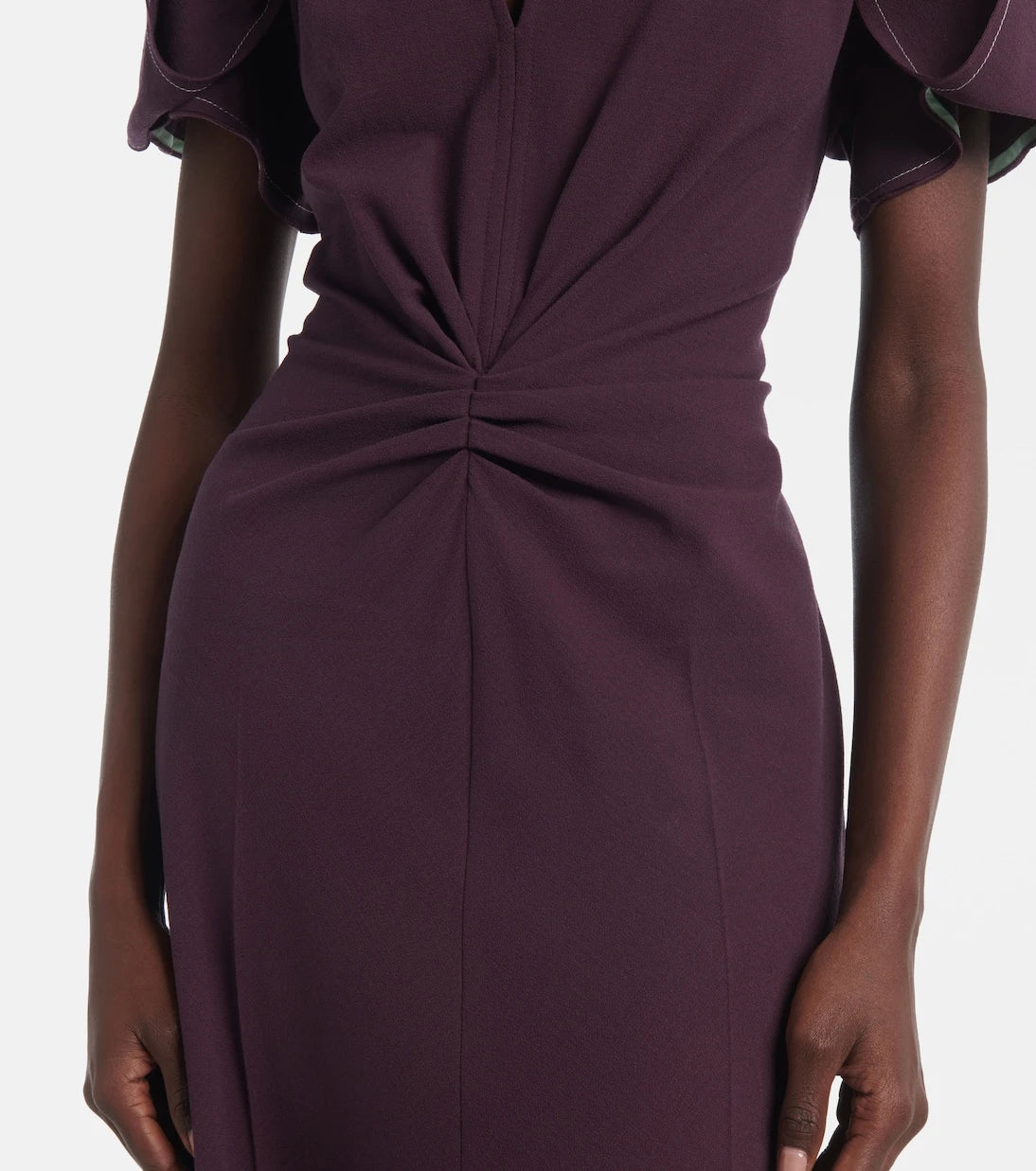 Victoria Beckham - Gathered wool-blend midi dress
