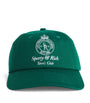 Green Cotton Embroidered Baseball Cap