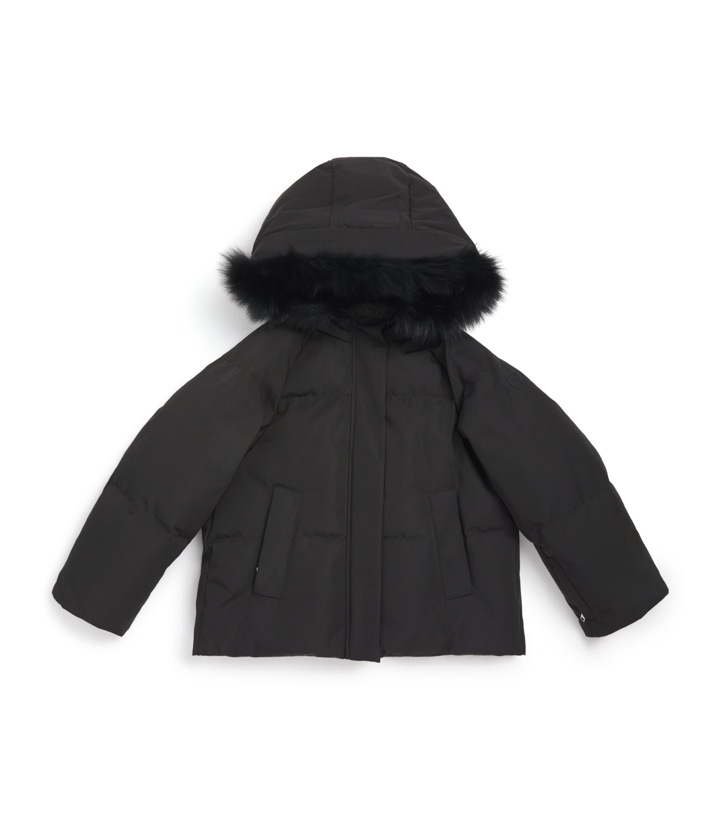Yves Salomon Enfant Down Fox Fur-Trim Coat (4-14 Years)
