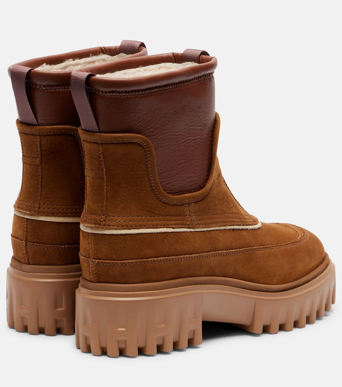 Hogan - Shearling-lined leather ankle boots