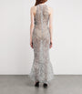 LAPOINTE Silver Sequinned Fishtail Midi Dress