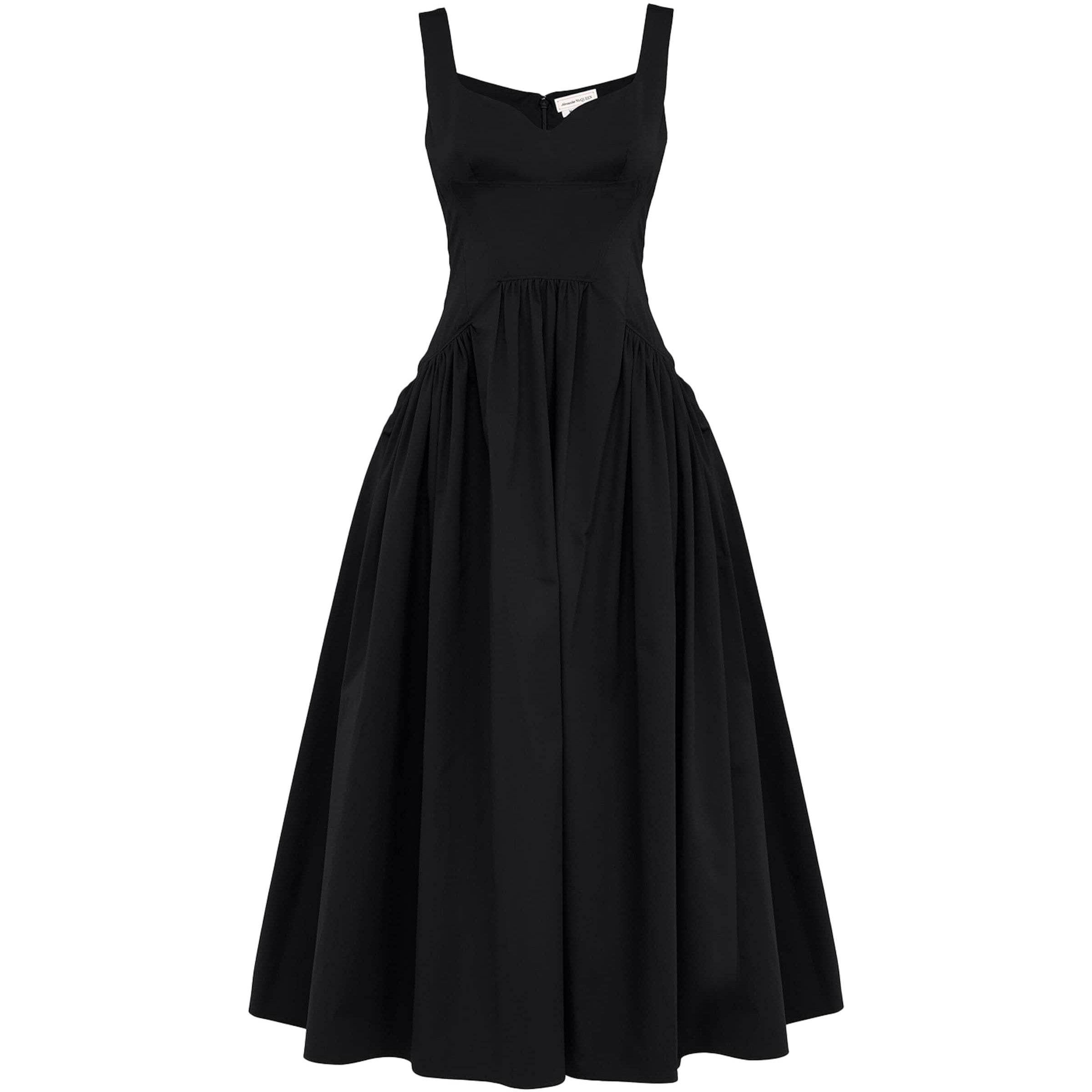 Black Bustier Midi Dress