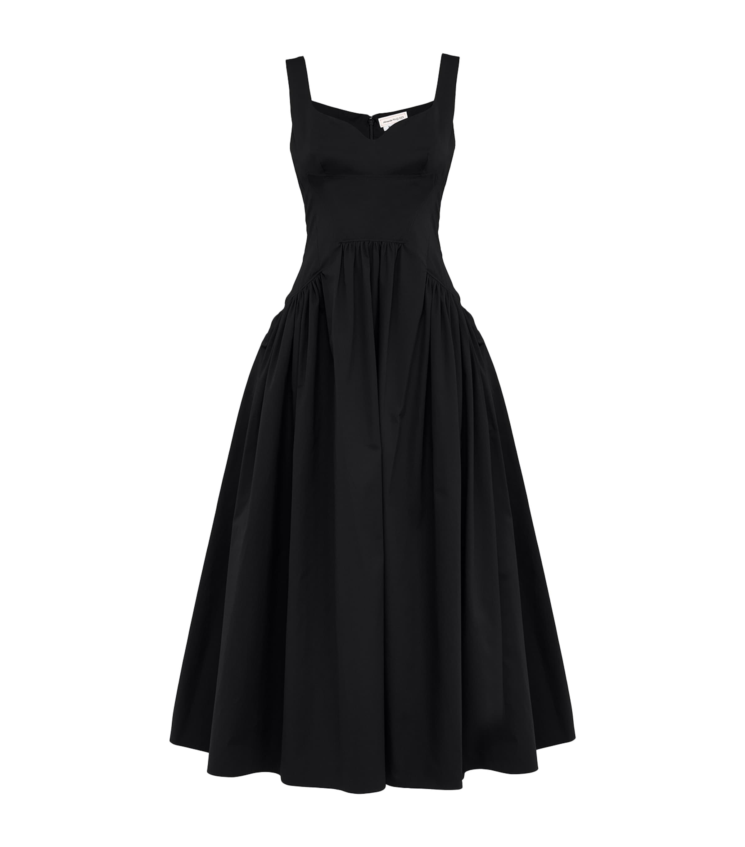 Black Bustier Midi Dress
