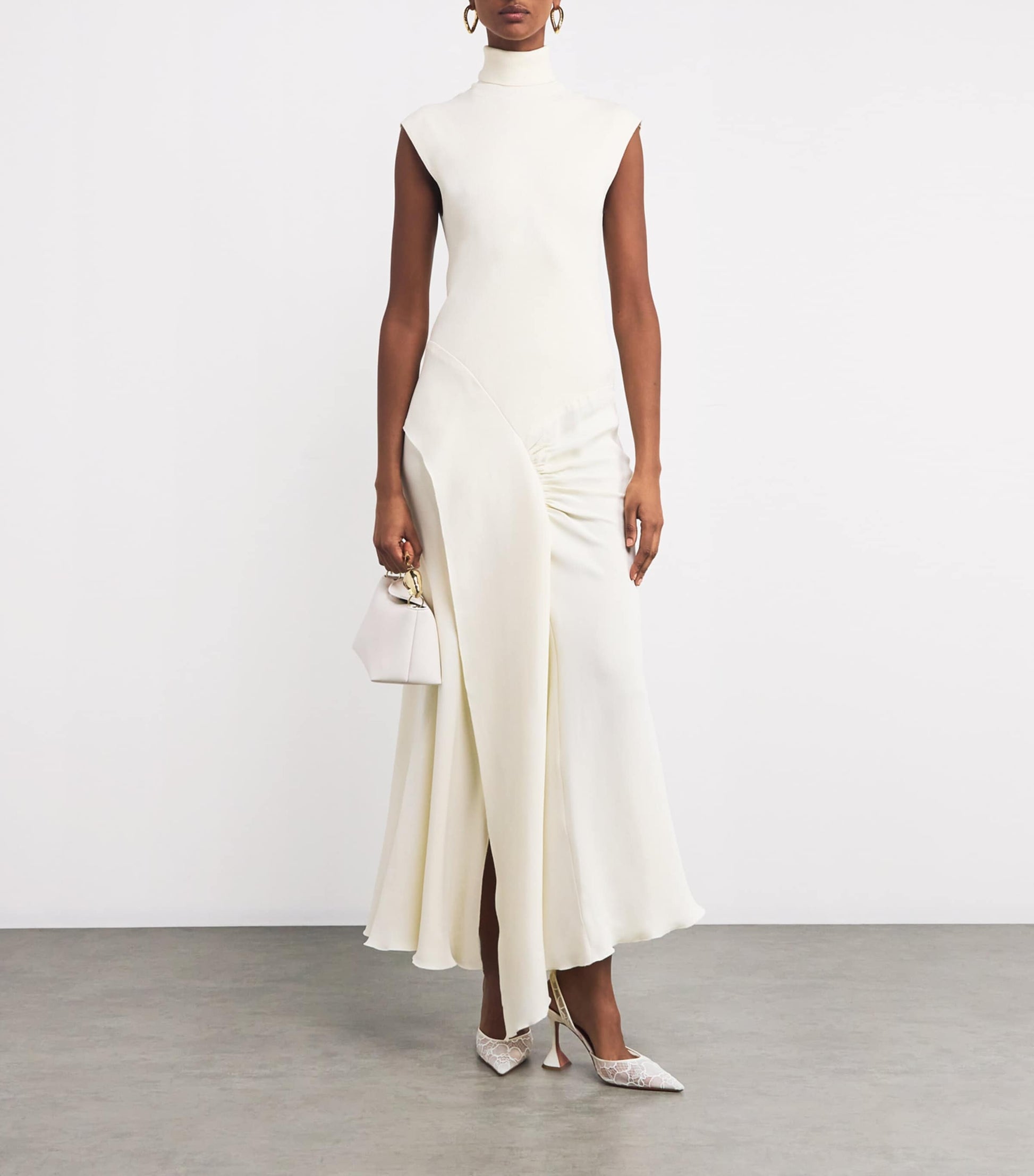 Amina Muaddi White Lace Holli Slingback Heels 95