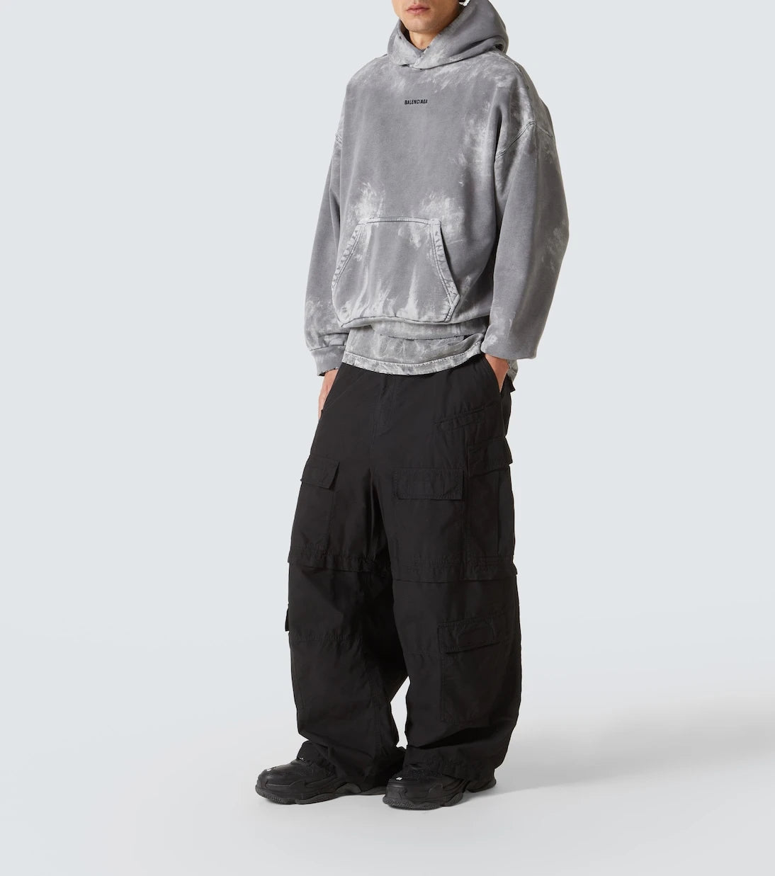 Balenciaga - Distressed cotton jersey hoodie