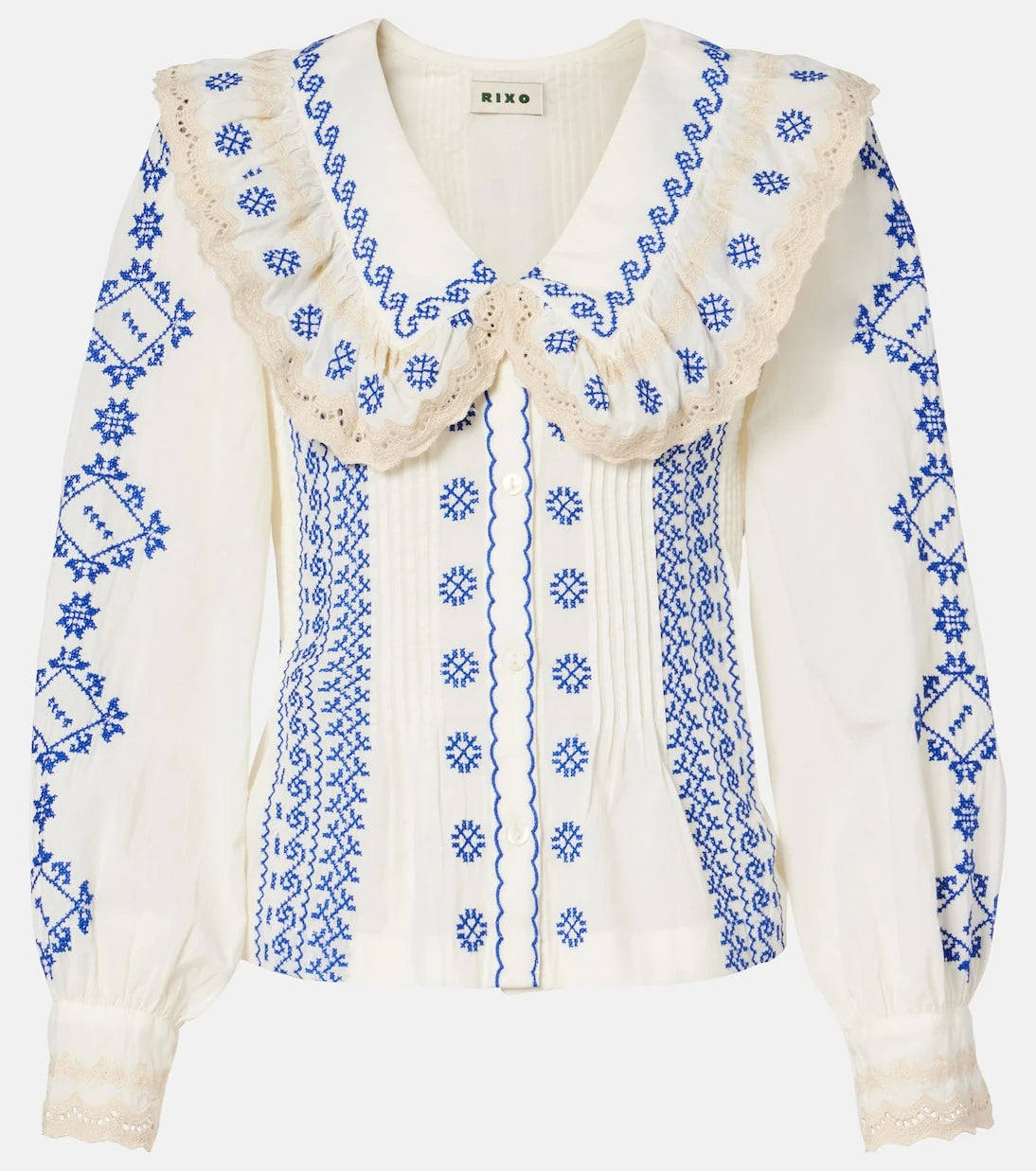 Rixo - Percy embroidered cotton blouse