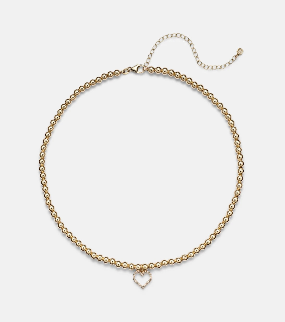 Sydney Evan - Open Heart 14kt gold choker with diamonds
