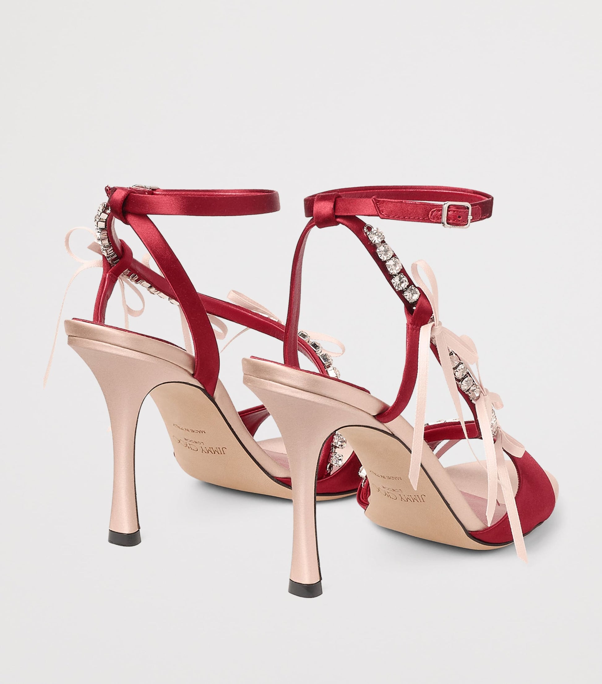 Jimmy Choo Pink Lula 100 Satin Sandals