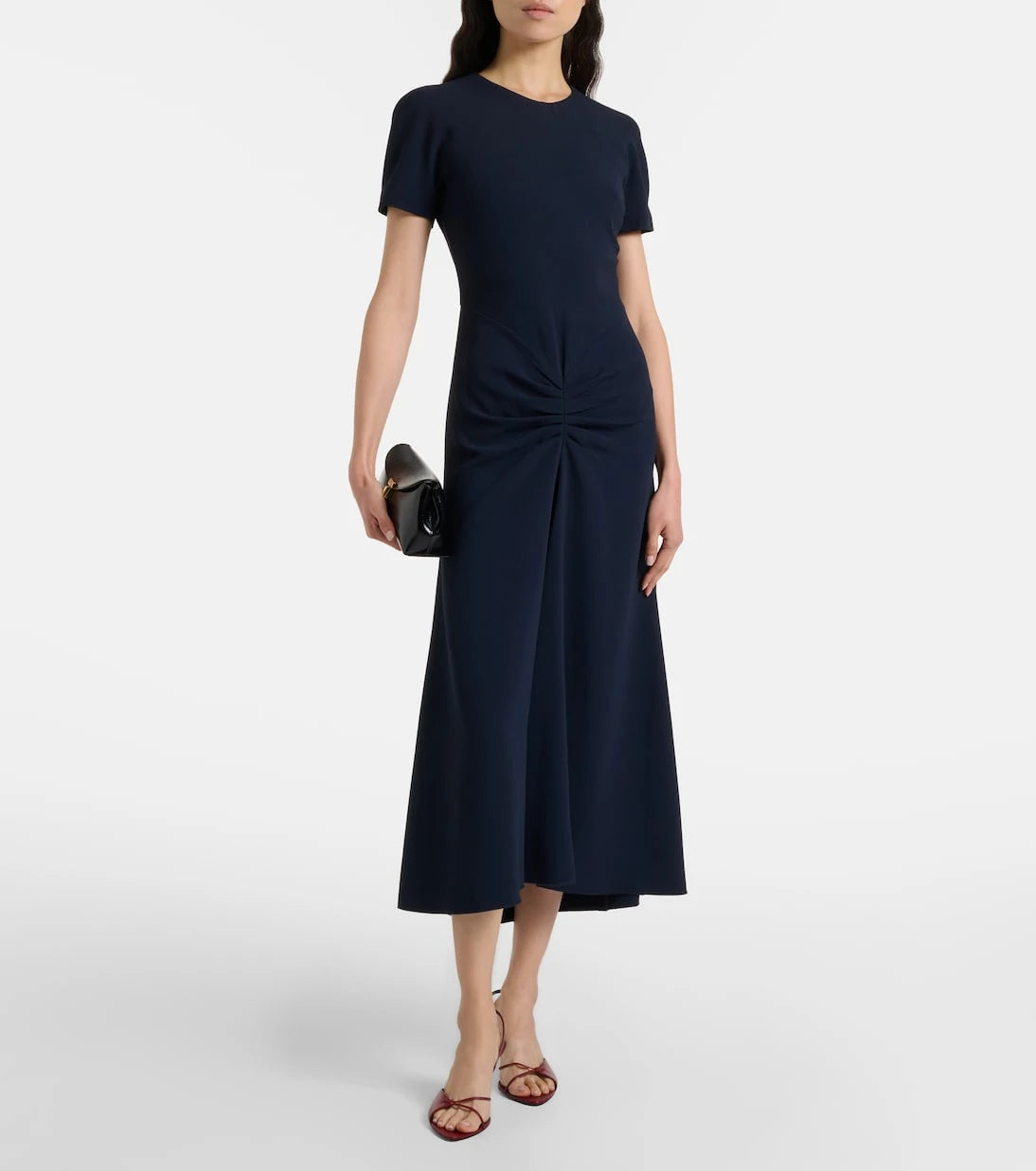 Victoria Beckham - Gathered jersey midi dress