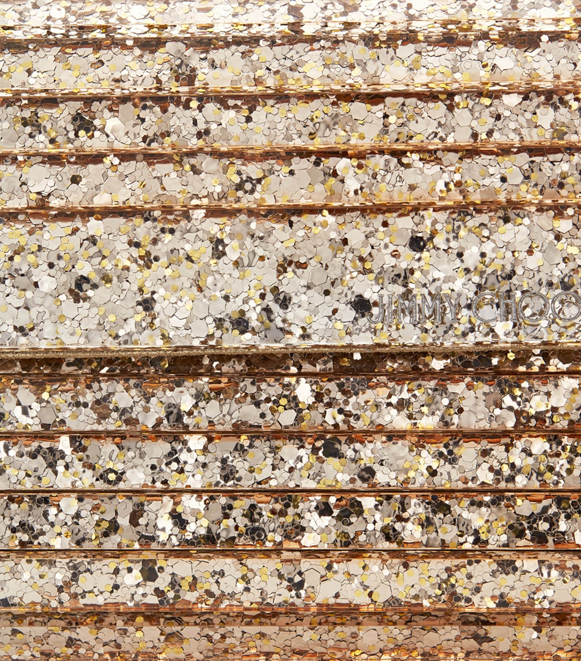 Jimmy Choo Rose Gold Sweetie Glitter Clutch Bag