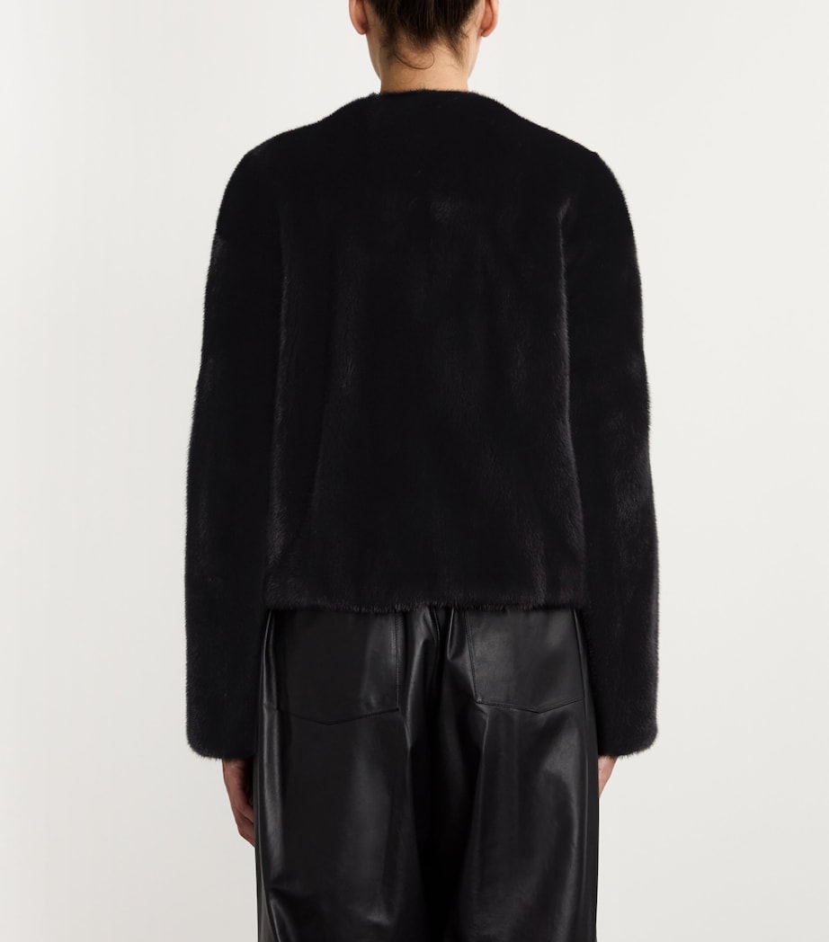 Yves Salomon Black Long-Haired Mink Jacket