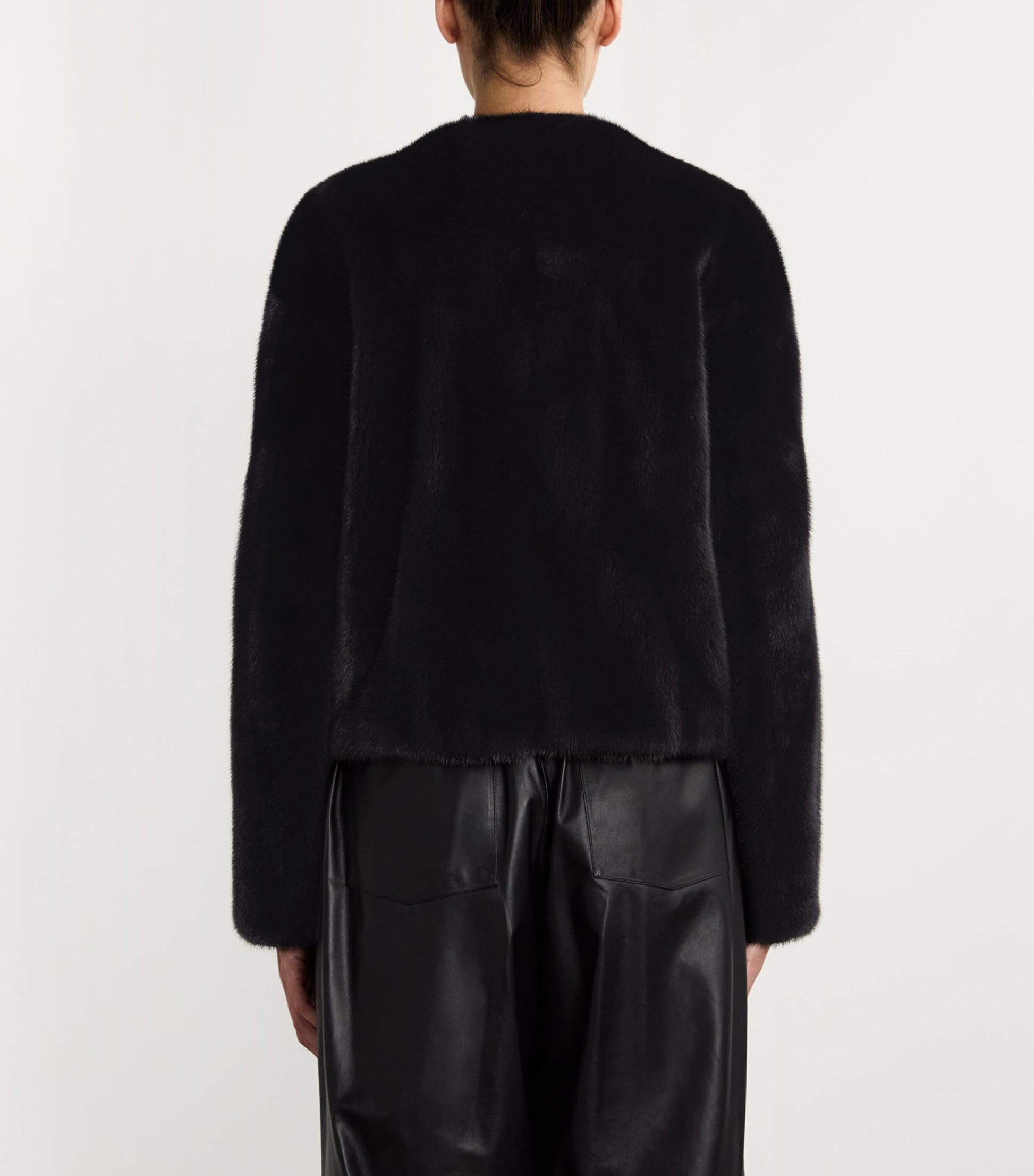 Yves Salomon Black Long-Haired Mink Jacket