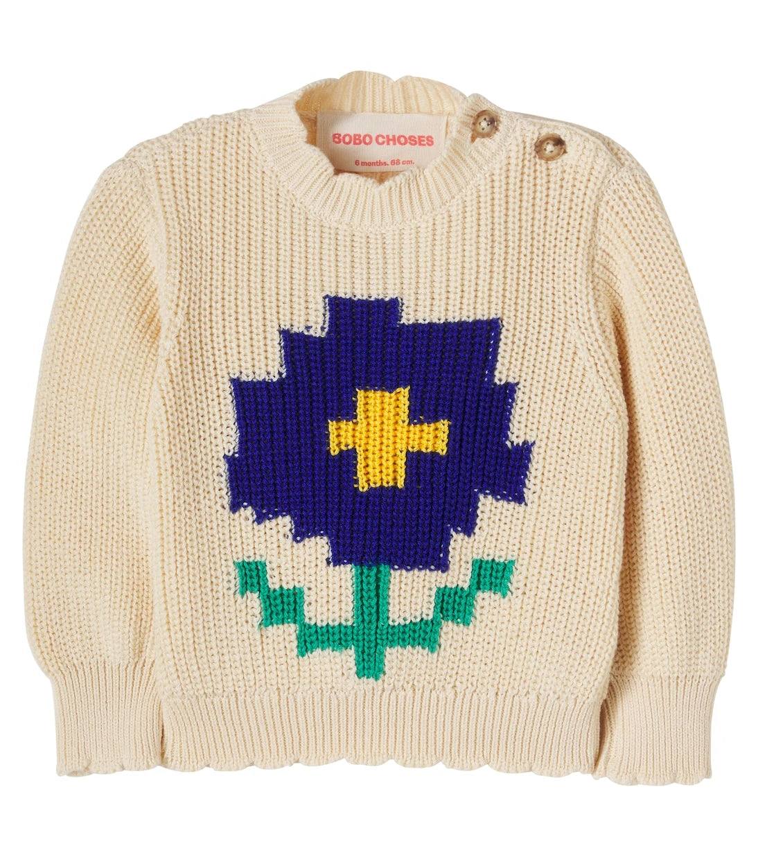 Bobo Choses - Baby Pixel Daisy cotton sweater