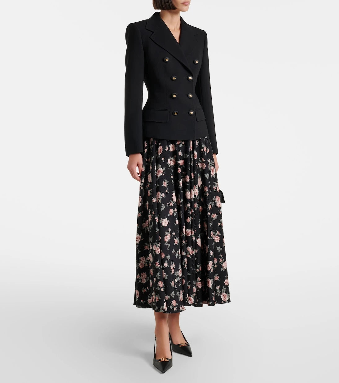 Dolce&Gabbana - Floral silk-blend charmeuse maxi skirt