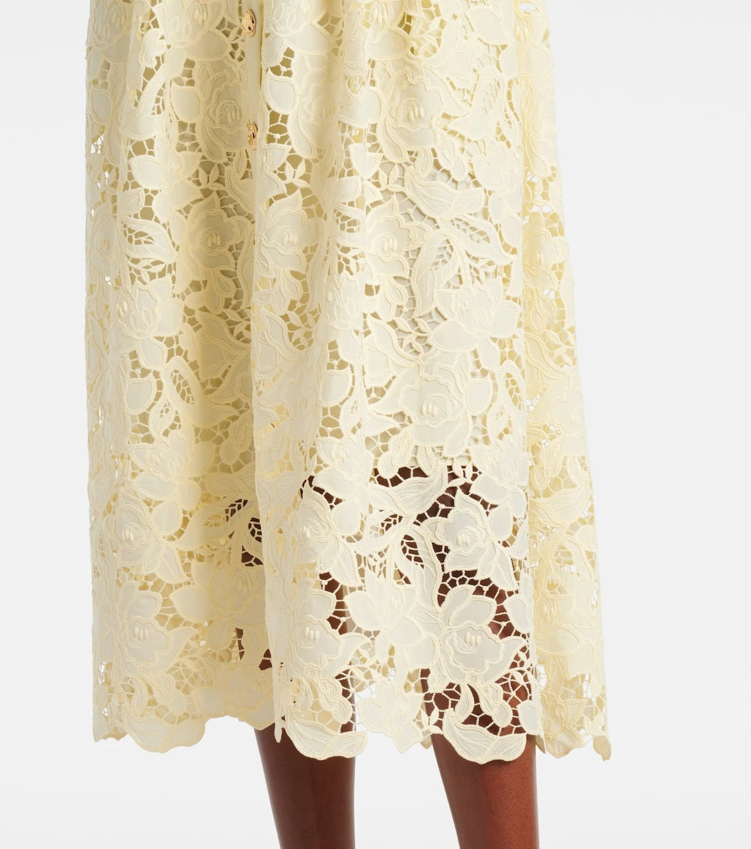Self-Portrait - Lace-trimmed midi dress