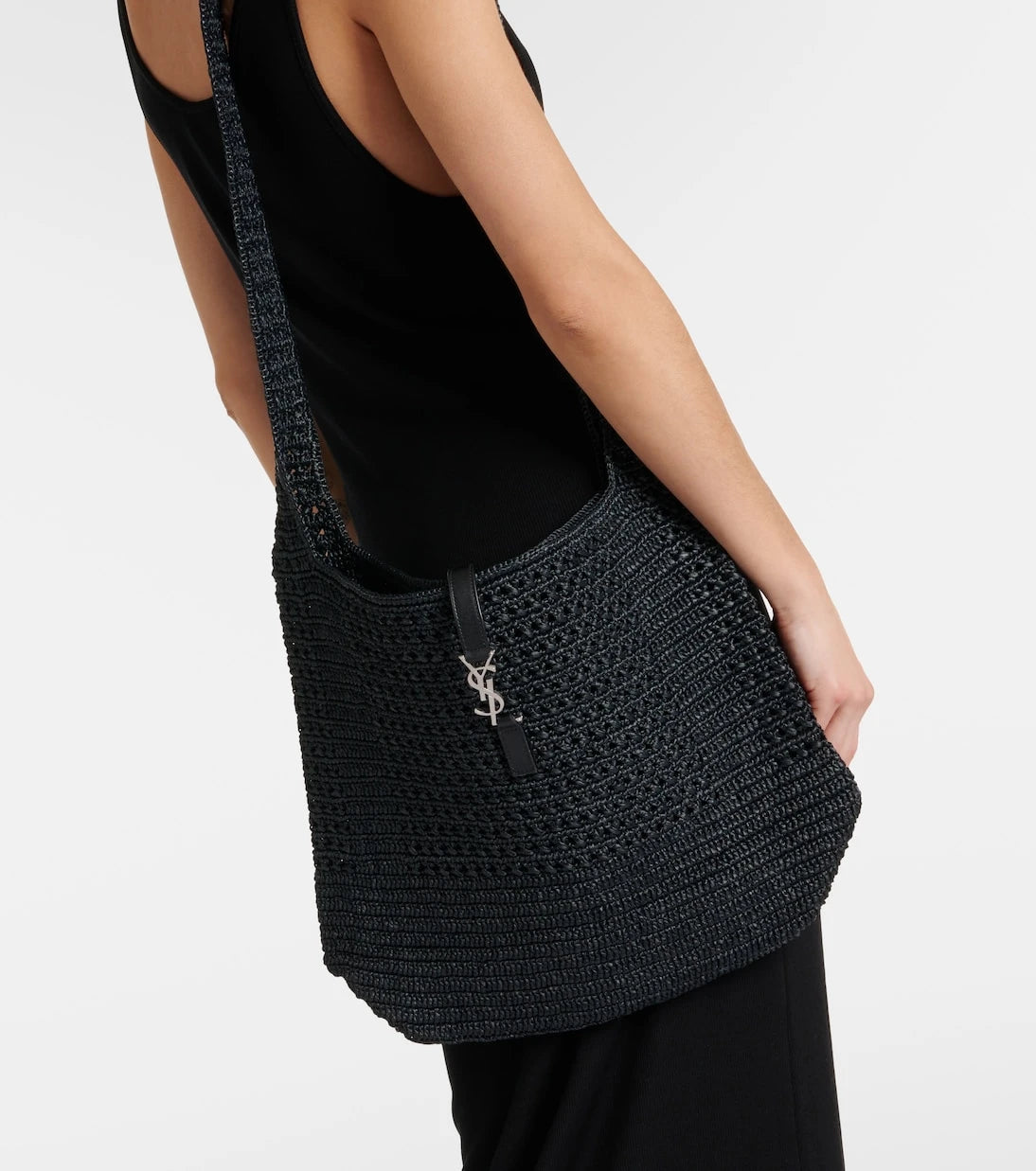 Saint Laurent - Le 5 à 7 Medium raffia shoulder bag