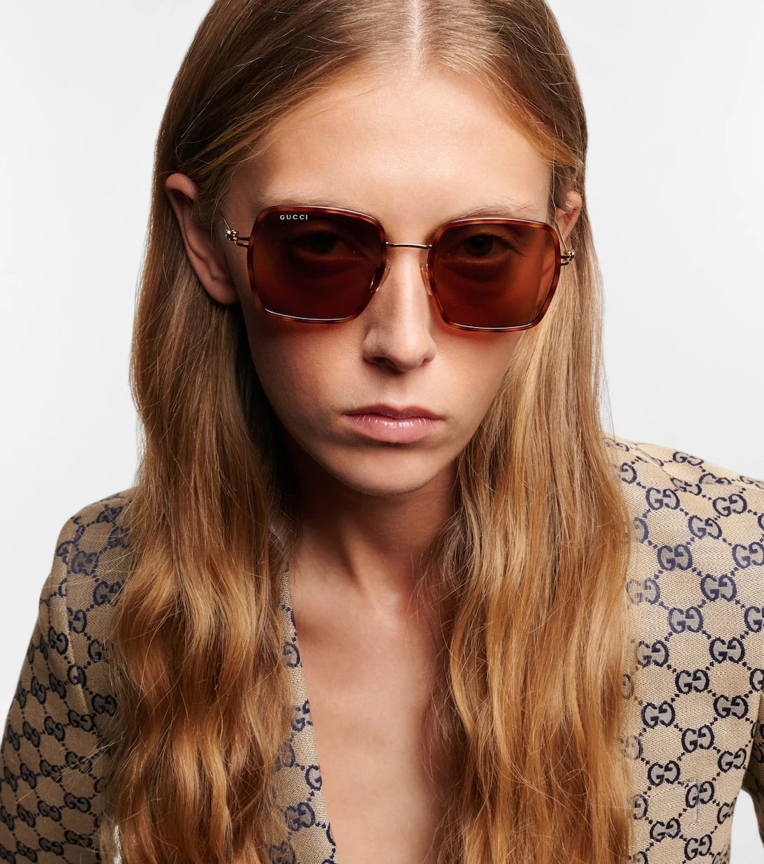 Gucci - Logo square sunglasses