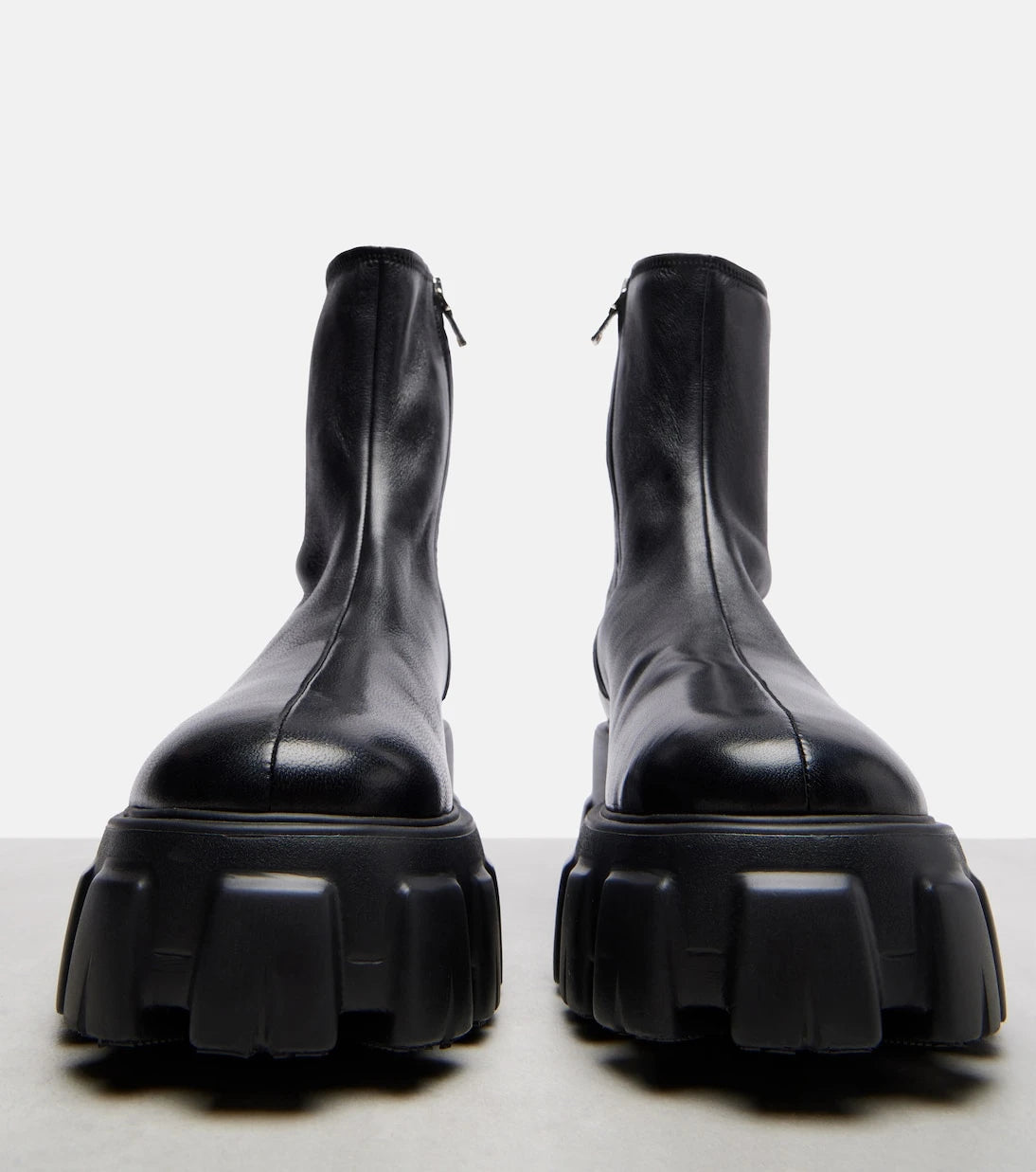 Prada - Monolith leather ankle boots