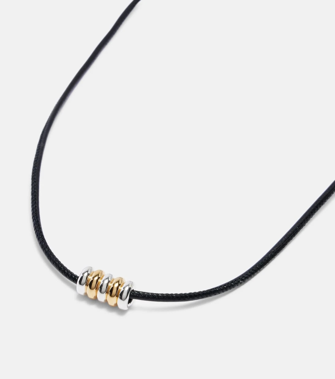 Déhanche - Hollyhock leather and sterling silver necklace