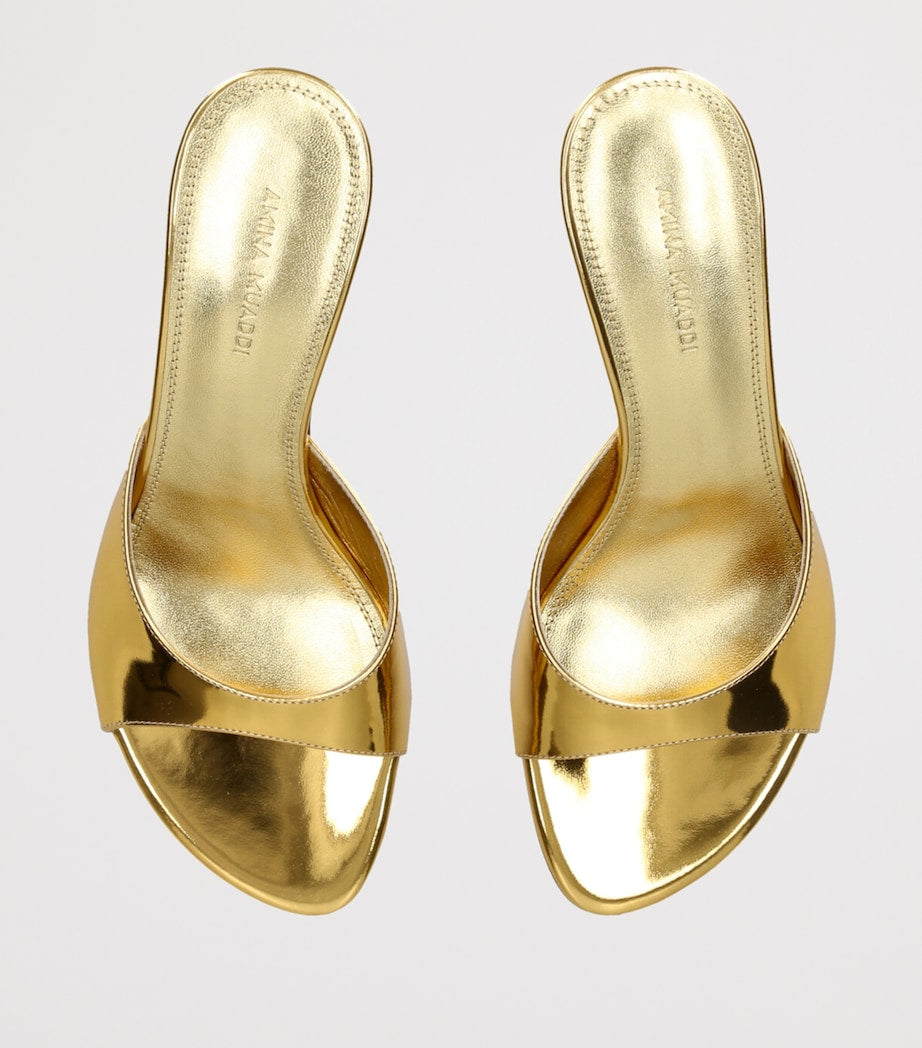 Gold Leather Jeanne Heeled Mules 60