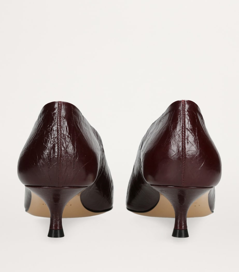 Le Monde Beryl Burgundy Leather Babouche Kitten Heel 35