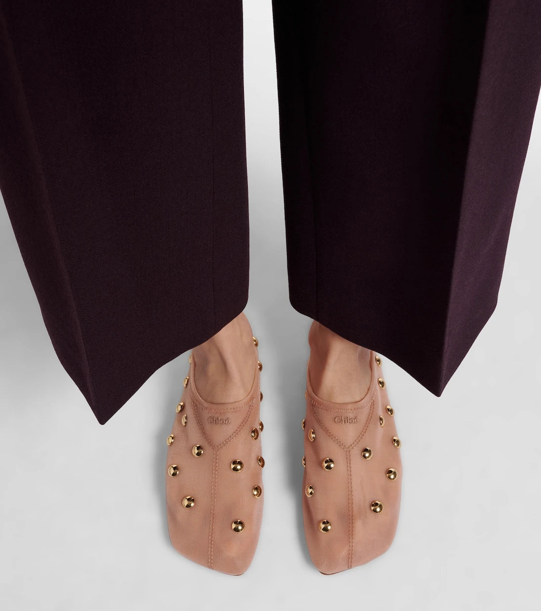 Chloé - Rita studded mesh flats